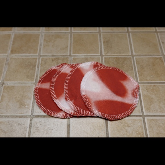 Heart print Fleece Reusable Facial Rounds (set of 10) - Picture 2 of 2